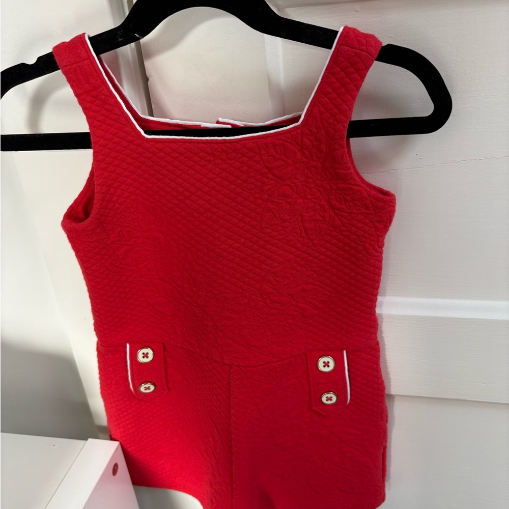 Janie and Jack Red Textured Romper